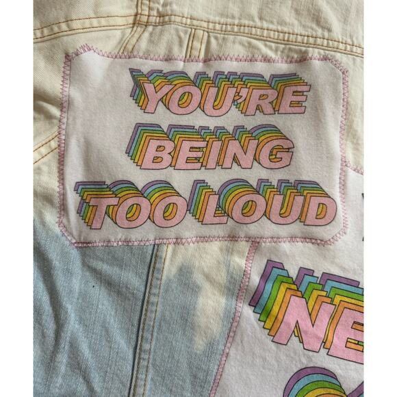 TAYLOR SWIFT You’re Being Too Loud You Need To Calm Down Upcycled Denim Jacket M - Picture 9 of 12